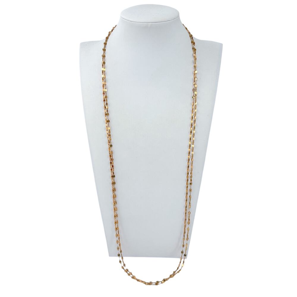 Vintage Gold-Tone Sterling Silver 925 2.8mm Tinsel Chain Necklace 60"